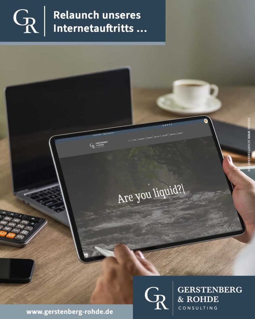 Tablet zeigt neue Website von Unternehmensberatung
